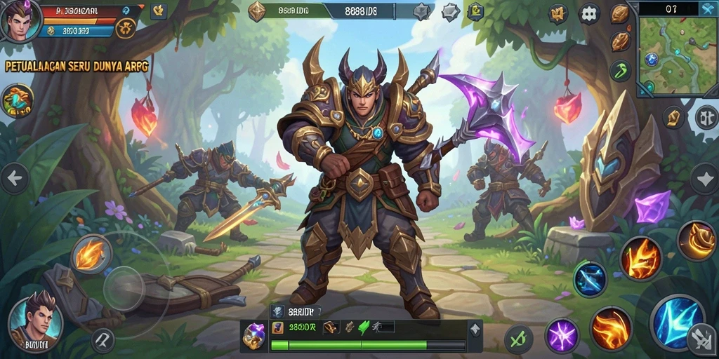 Tampilan gameplay ARPG yang mendebarkan dan penuh aksi.