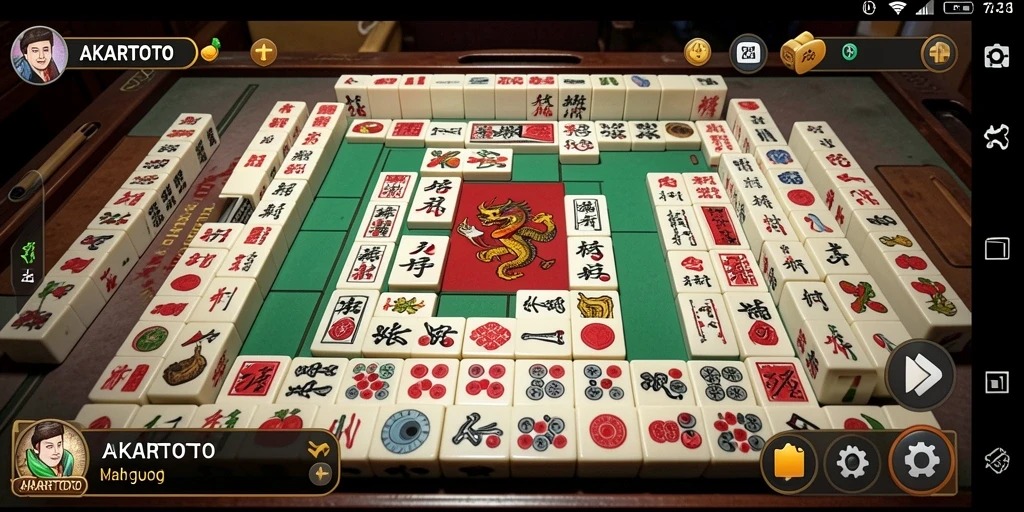 Tampilan gameplay AKARTOTO dengan momen menantang di Mahjong.