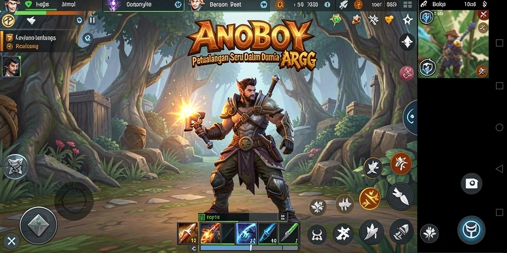 Tampilan gameplay ARPG yang mendebarkan dalam ANOBOY.