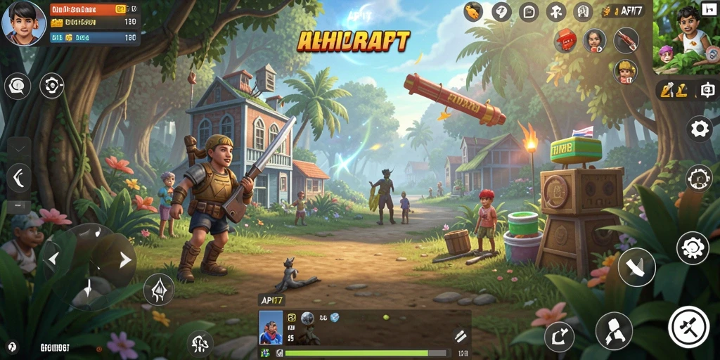 Screenshot utama yang menunjukkan gameplay seru dalam API77.