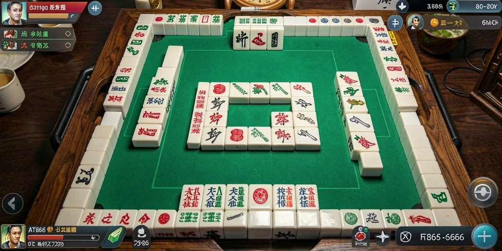 Screenshot menampilkan gameplay seru di AT866 Mahjong.