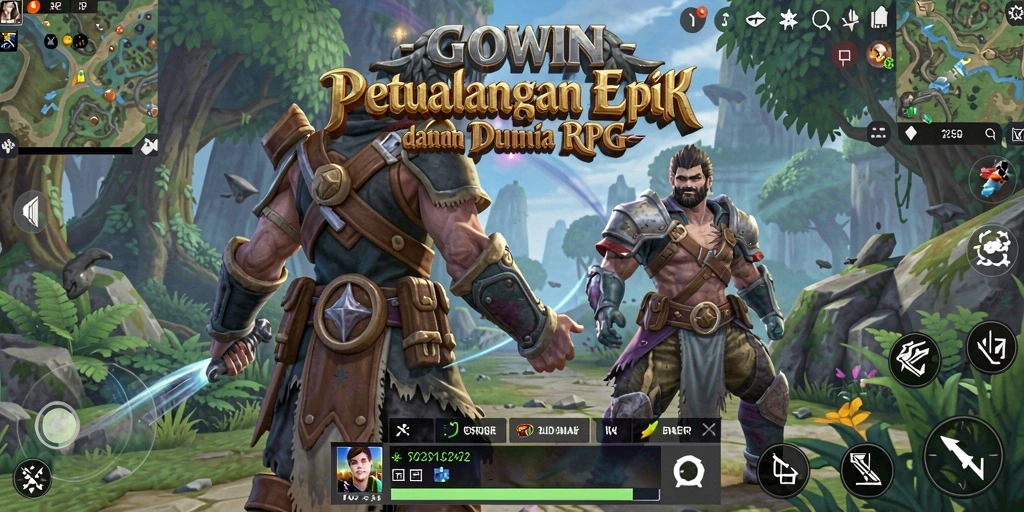 Tampilan gameplay GOWIN yang mengesankan dengan aksi RPG mendebarkan.