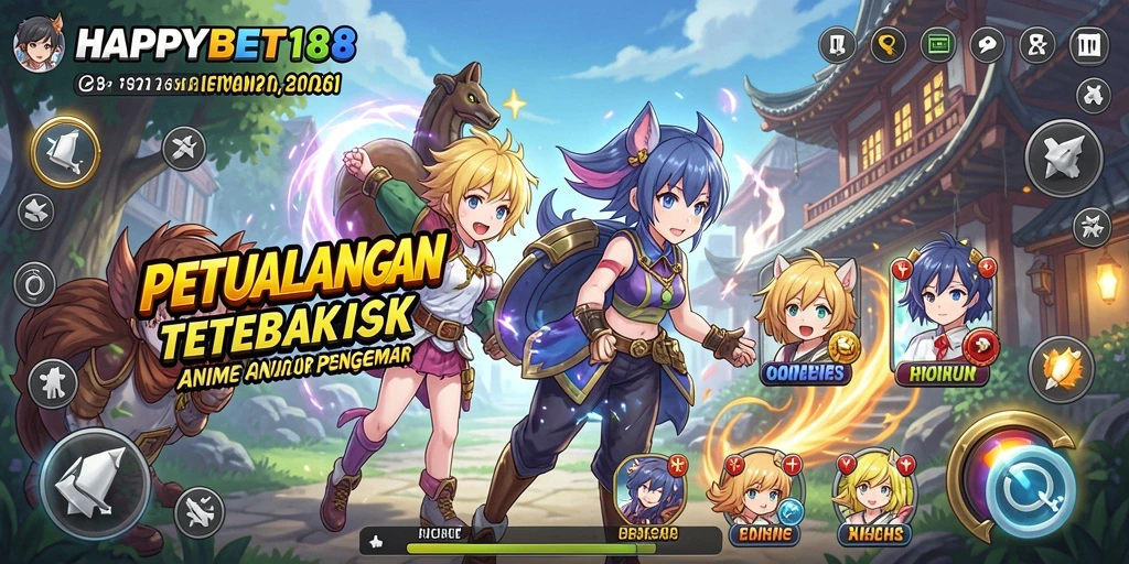 Tampilan layar gameplay yang menampilkan karakter Anime bertarung.
