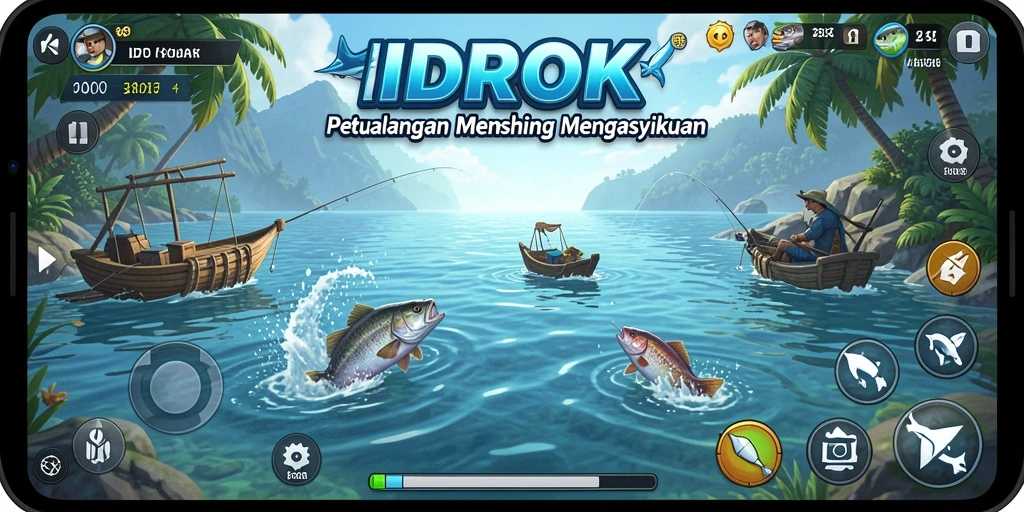 Screenshot gameplay menangkap ikan dalam IDROK yang menegangkan.