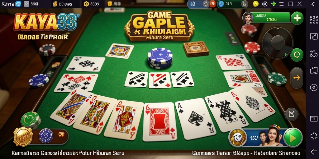 Screenshot gameplay KAYA33 yang menampilkan serunya bermain Gaple.