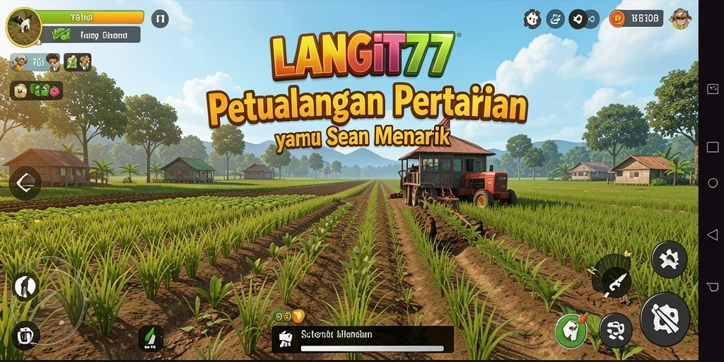 Tampilan gameplay LANGIT77 yang menampilkan berkebun yang seru dan interaktif.