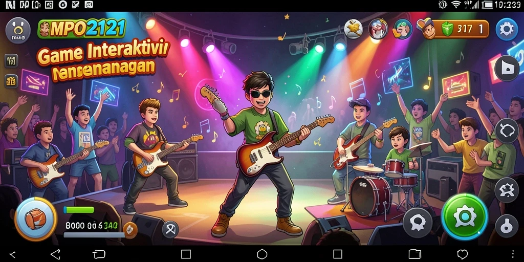 Screenshot menunjukkan gameplay seru dari MPO2121 dengan interaksi musik.