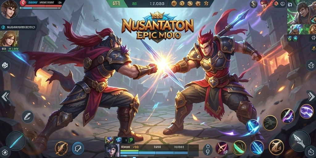 Screenshot NUSANTARATOTO menampilkan aksi seru dalam gameplay MOBA.