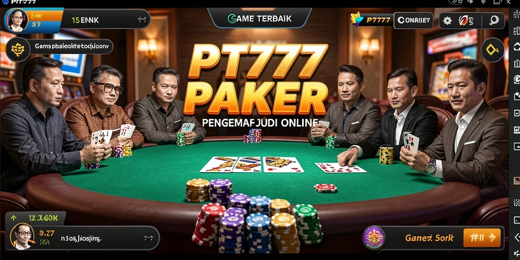 Screenshot PT777 menampilkan aksi seru main poker di perangkat mobile.