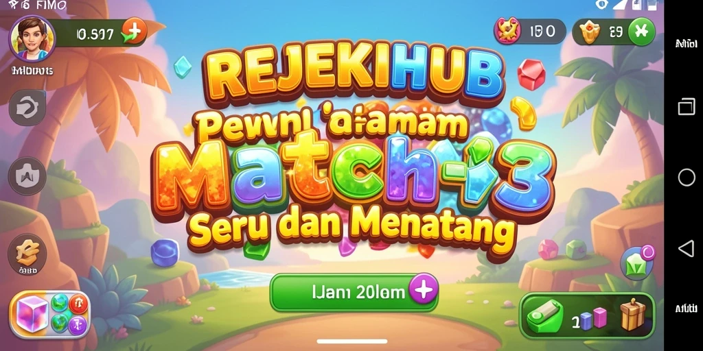 Screenshot gameplay REJEKIHUB yang menunjukkan tantangan Match-3.