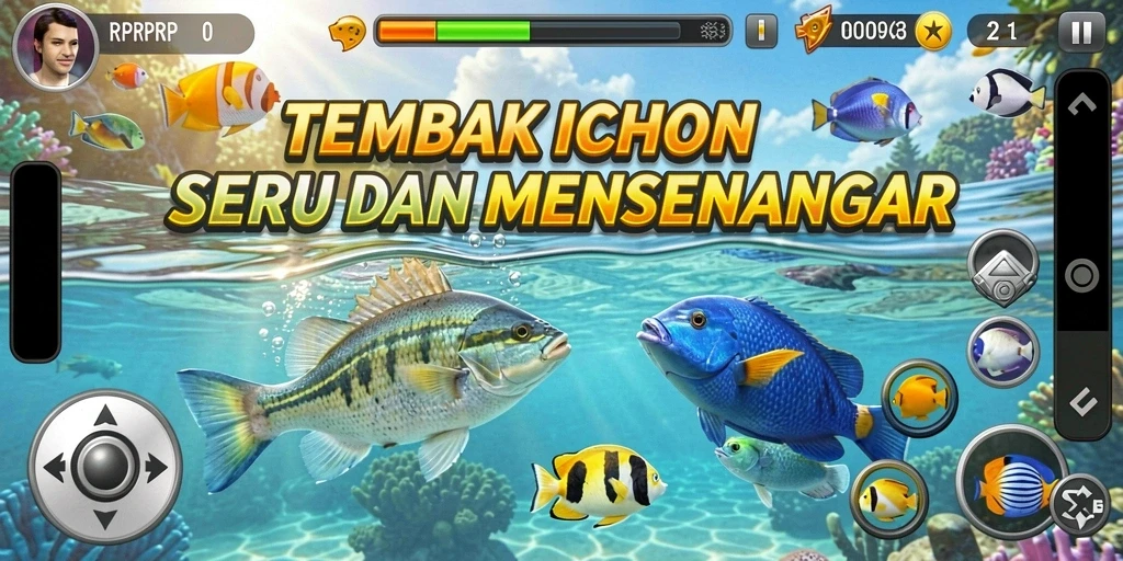 Gameplay RPRPRP yang mengasyikkan dalam menembak ikan.