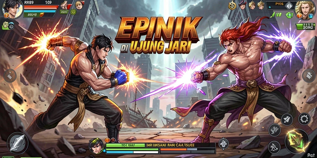 Tangkapan layar gameplay RR89 menunjukkan pertarungan menarik dengan karakter unik.
