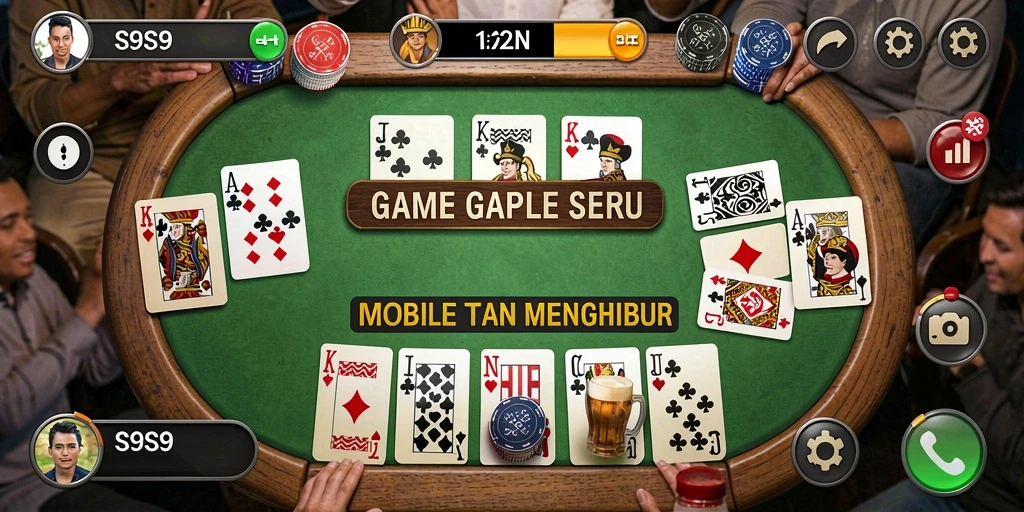 Screenshot gameplay S9S9 menunjukkan keseruan bermain Gaple.