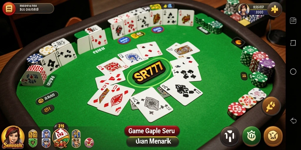 Tampilan gameplay Gaple SR777 yang menarik dan interaktif.