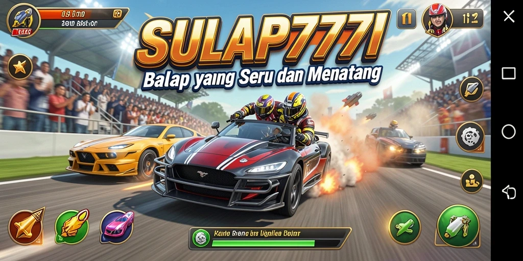 Screenshot gameplay SULAP777 saat balapan seru di trek kota.