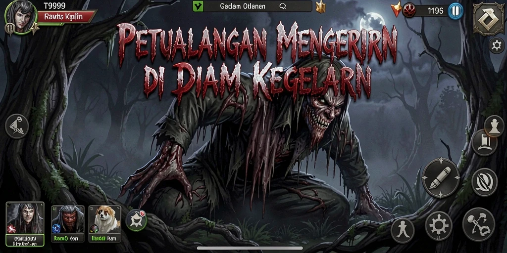 Gameplay menakutkan T9999 dengan atmosfer kelam yang mendalam.