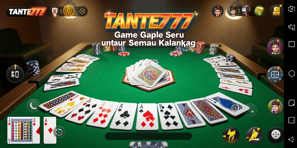 Tampilan gameplay TANTE777 yang seru dan mengasyikkan saat bermain Gaple.